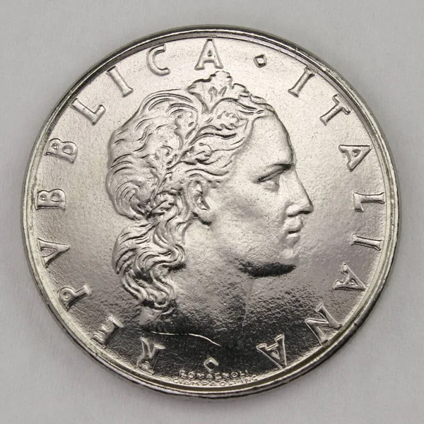 Lirów 1984 Włoska Moneta Lirowa Tył Włochy Rocznik — Zdjęcie stockowe