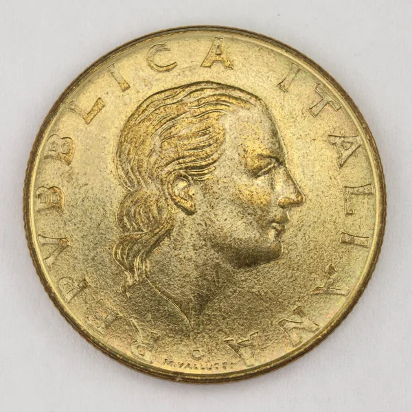 200里拉1984年 意大利旧里拉硬币 意大利 复古版 — 图库照片