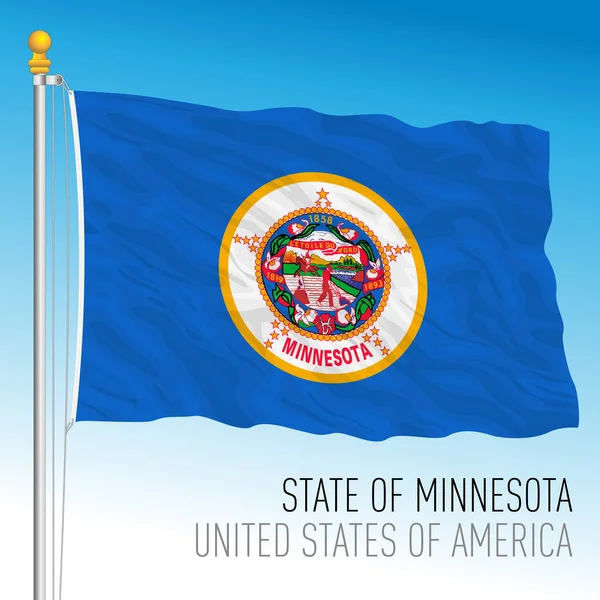 Minnesota Bandiera Stato Federale Stati Uniti Illustrazione Vettoriale — Vettoriale Stock