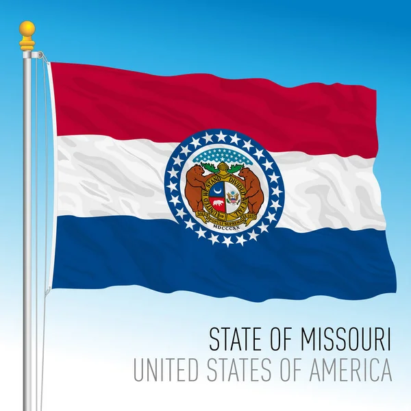 Missouri Bandiera Dello Stato Federale Stati Uniti Illustrazione Vettoriale — Vettoriale Stock