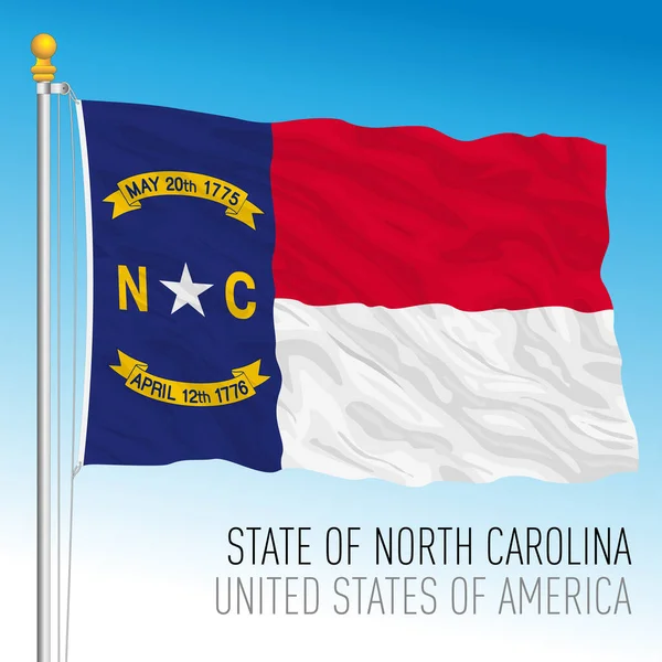 Прапор Штату Північна Кароліна Сша — стоковий вектор