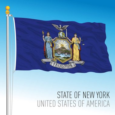 New York federal eyalet bayrağı, Birleşik Devletler, vektör illüstrasyonu