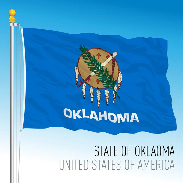 Oklahoma Bandiera Stato Federale Stati Uniti Illustrazione Vettoriale — Vettoriale Stock