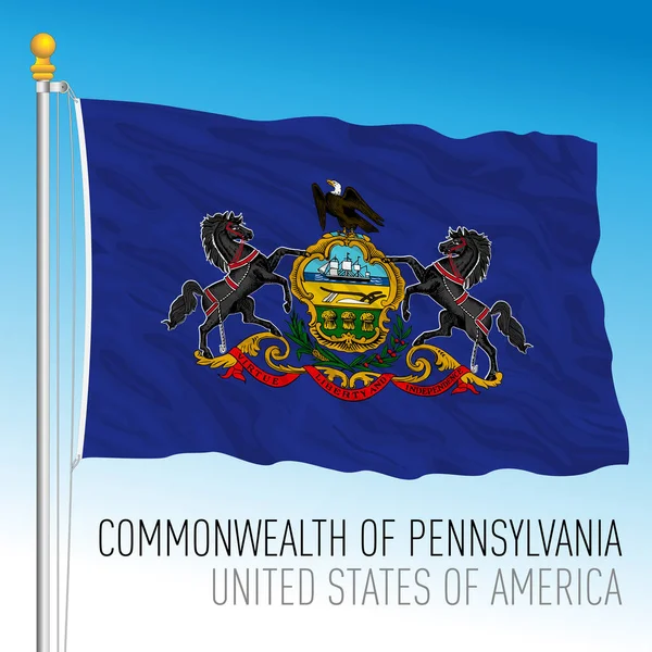 Pennsylvania Federal Flag United States Vector Illustration — 스톡 벡터