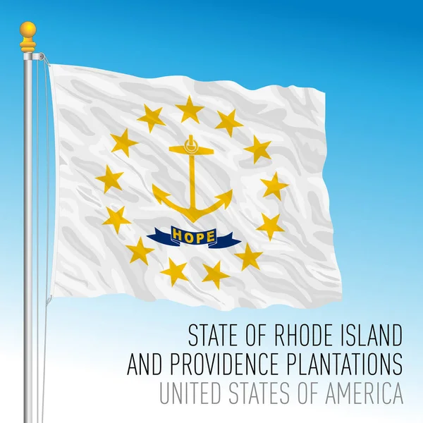 Rhode Island Bandeira Estado Federal Estados Unidos Ilustração Vetorial —  Vetores de Stock