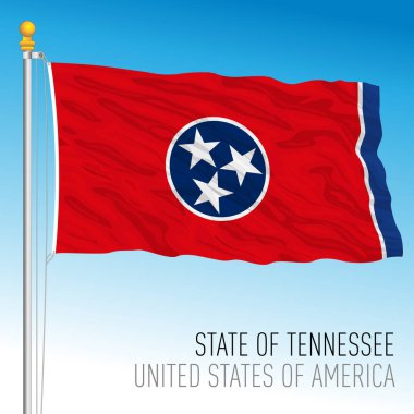 Tennessee federal eyalet bayrağı, Birleşik Devletler, vektör illüstrasyonu
