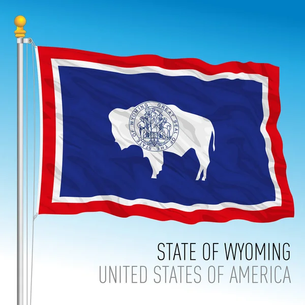 Wyoming Bandiera Dello Stato Federale Stati Uniti Illustrazione Vettoriale — Vettoriale Stock