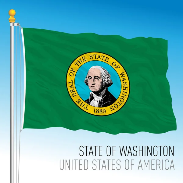 Washington Bandeira Estado Federal Estados Unidos Ilustração Vetorial — Vetor de Stock