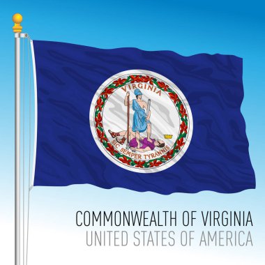 Virginia federal eyalet bayrağı, Birleşik Devletler, vektör illüstrasyonu
