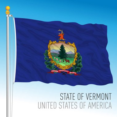 Vermont federal bayrağı, Birleşik Devletler, vektör illüstrasyonu