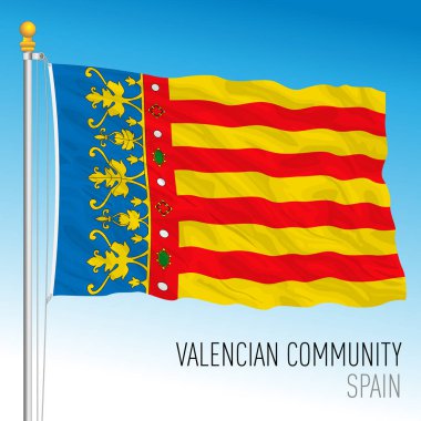 Valencian Community regional flag, autonomous community of Spain, European Union, vector illustration clipart