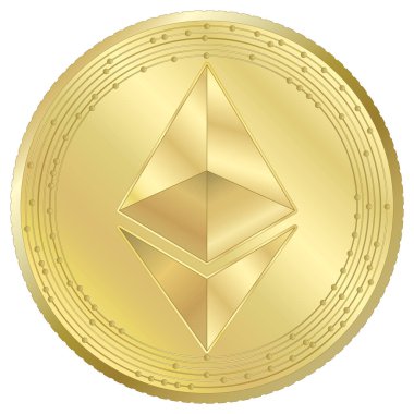 Ethereum kripto para birimi sanal simgesi, vektör illüstrasyonu