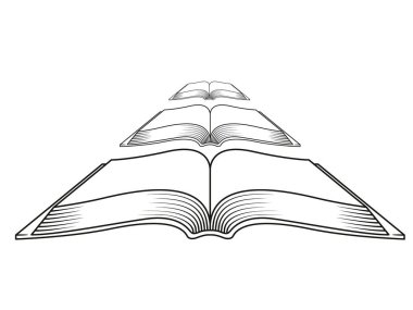 Beyaz arkaplanda kitapların vektör çizimi 