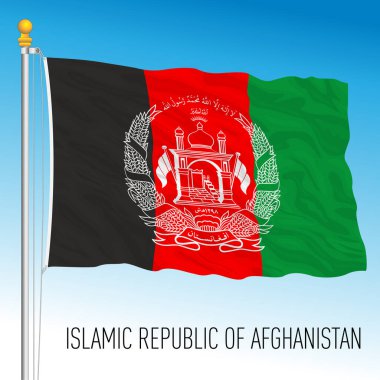 Afganistan resmi ulusal bayrağı, vektör illüstrasyonu