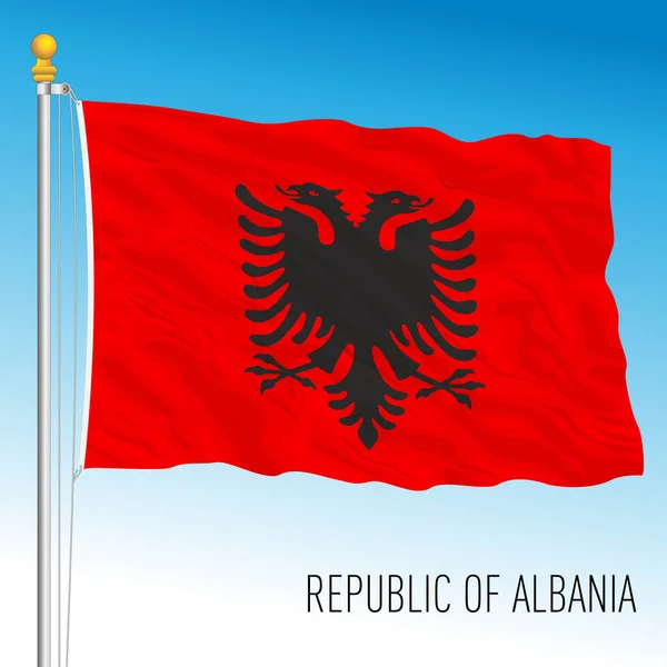 Albanië Officiële Nationale Vlag Vectorillustratie — Stockvector