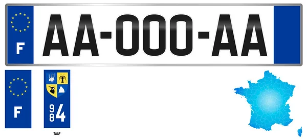 Taaf Französische Süd Und Antarktis Länder Frankreich Französische Regionalkennzeichenvorlage Detail — Stockvektor