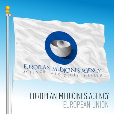 EMA, Avrupa İlaç Ajansı bayrağı, vektör illüstrasyonu