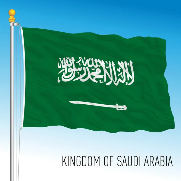 Arabia Saudita Bandera Nacional Oficial País Asiático Ilustración Vectorial — Vector de stock