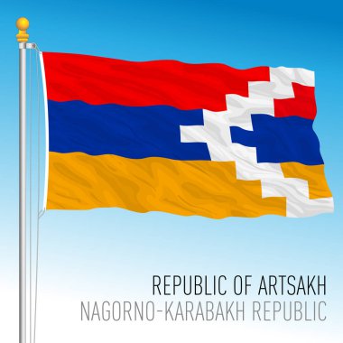 Artsakh Dağlık Karabağ Cumhuriyeti bayrağı, Ermenistan, vektör illüstrasyonu