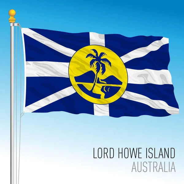 ロード ハウ島の旗 オーストラリアの領土 オーストラリア オセアニアの国 ベクトルイラスト — ストックベクタ