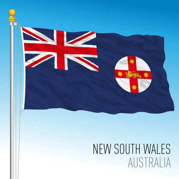 Nueva Bandera Gales Del Sur Estado Territorio Australia País Oceánico — Archivo Imágenes Vectoriales
