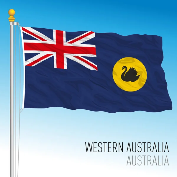 西澳大利亚州旗帜 州和领土 澳大利亚 大洋洲国家 病媒图解 — 图库矢量图片