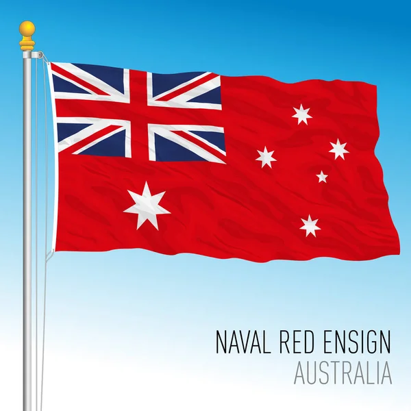 Bandera Roja Naval Australia País Oceánico Ilustración Vectorial — Vector de stock