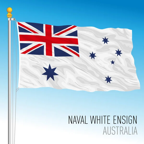 Australia White Ensign Flag Naval Banner Australia Ocean Country Vector — 스톡 벡터