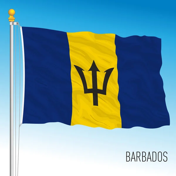 Барбадос Офіційний Національний Прапор Карибська Країна Векторна Ілюстрація — стоковий вектор