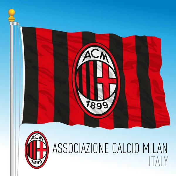 Europe Année 2021 Milan Football Club Drapeau Équipe Armoiries Dans — Image vectorielle