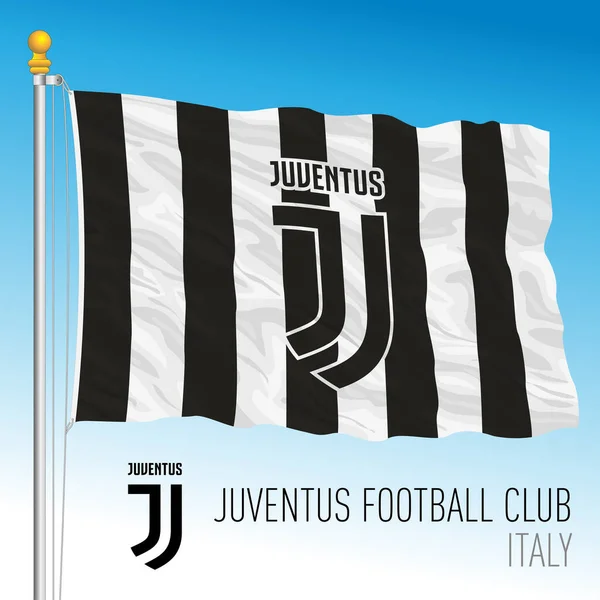 Europe Year 2021 Juventus Football Club Flag Coat Arms Team — Stock Vector