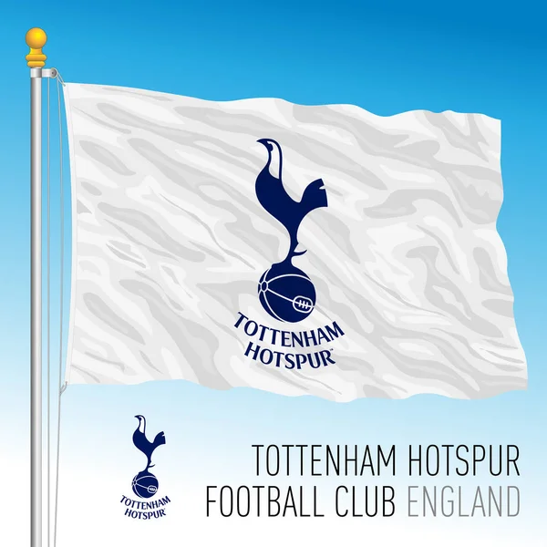 Avrupa 2021 Yılı Tottenham Futbol Kulübü Bayrağı Arma Takımı Yeni — Stok Vektör