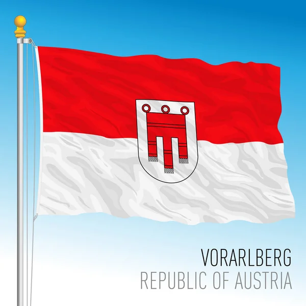 Oficjalna Bandera Regionalna Vorarlberg Republika Austrii Ilustracja Wektora — Wektor stockowy