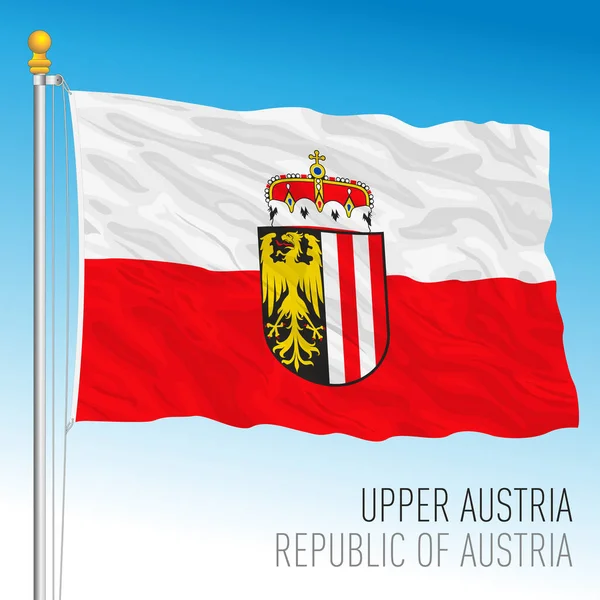 Upper Austria Official Regional Flag Land Republic Austria Vector Illustration — Stock Vector