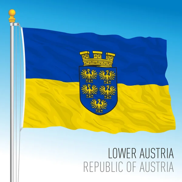 Dolna Austria Oficjalna Bandera Regionalna Ziemia Republiki Austrii Ilustracja Wektora — Wektor stockowy