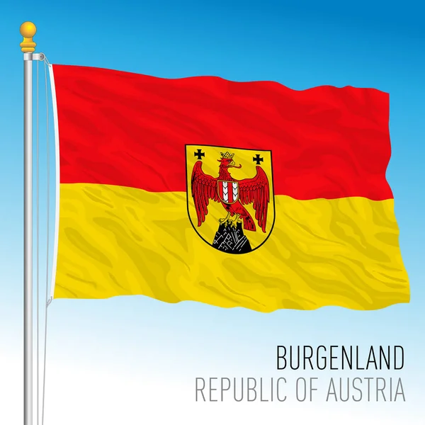 Burgenland Oficjalna Bandera Regionalna Ziemia Republiki Austrii Ilustracja Wektora — Wektor stockowy