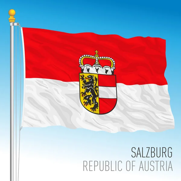 Oficjalna Bandera Regionalna Salzburga Republika Austrii Ilustracja Wektora — Wektor stockowy