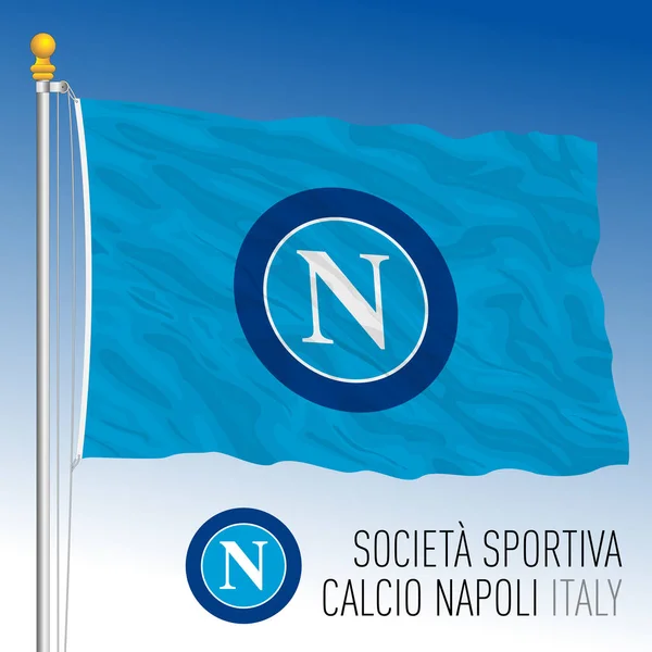 Italie Année 2021 Championnat Football Drapeau Cse Napoli Crête Équipe — Image vectorielle