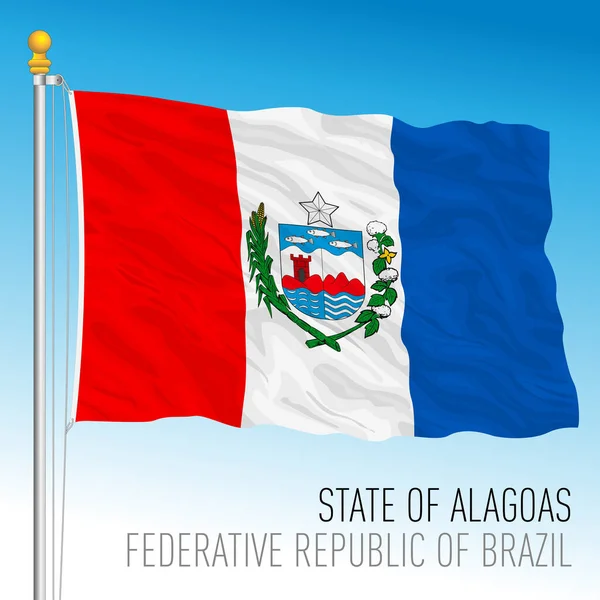 Stan Alagoas Oficjalna Flaga Regionalna Brazylia Ilustracja Wektora — Wektor stockowy