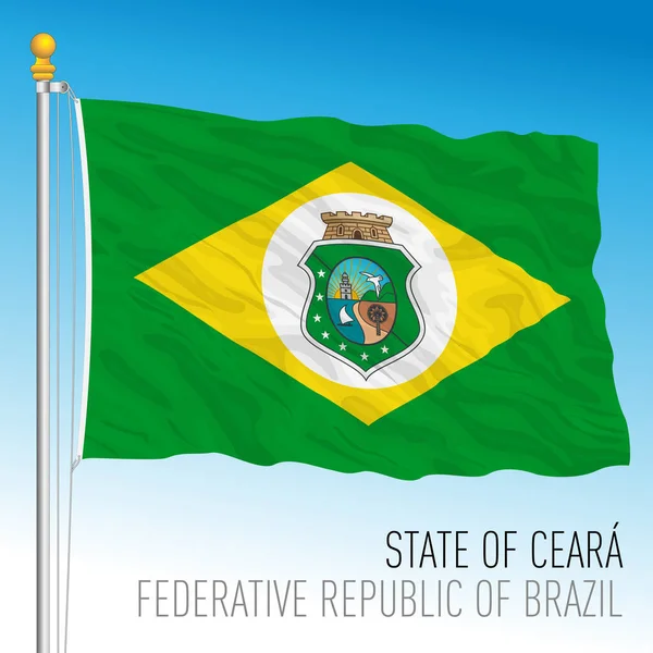 Stan Ceara Oficjalna Flaga Regionalna Brazylia Ilustracja Wektora — Wektor stockowy