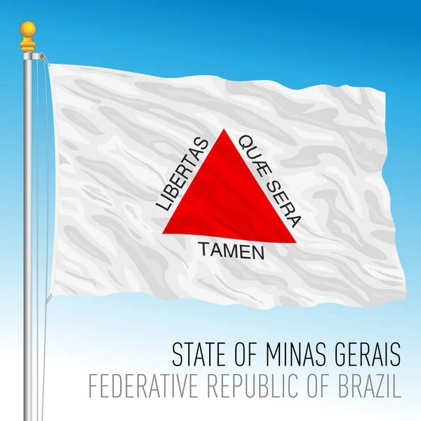 État Minas Gerais Drapeau Régional Officiel Brésil Illustration Vectorielle — Image vectorielle