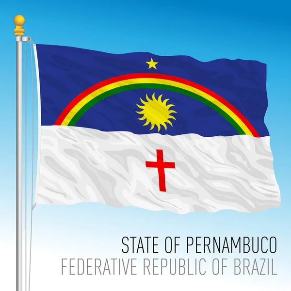 Штат Пернамбуку Официальный Региональный Флаг Бразилия Векторная Иллюстрация — стоковый вектор
