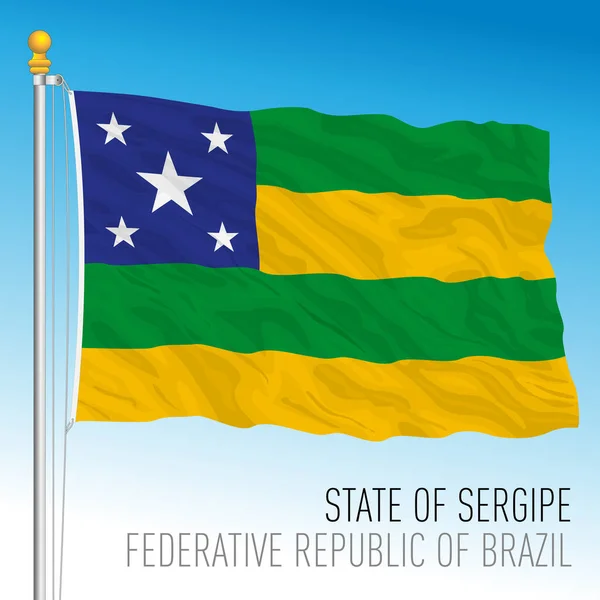 Państwo Sergipe Oficjalna Bandera Regionalna Brazylia Ilustracja Wektora — Wektor stockowy
