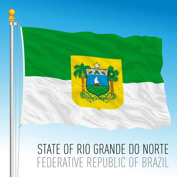 Estado Rio Grande Norte Norte Rio Grande Bandeira Regional Oficial —  Vetores de Stock