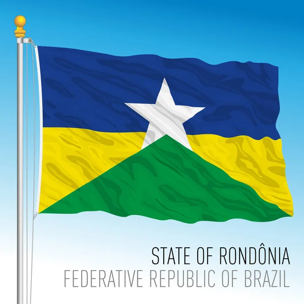 Stato Rondonia Bandiera Regionale Ufficiale Brasile Illustrazione Vettoriale — Vettoriale Stock
