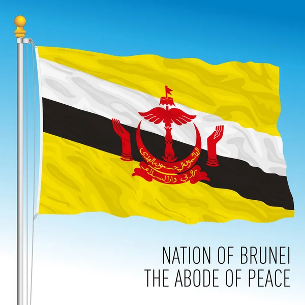 Brunei Darussalam Official National Flag Asiatic Country Vector Illustration — стоковий вектор