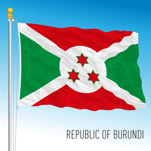 Государственный Флаг Бурунди Африканская Страна Векторная Иллюстрация — стоковый вектор