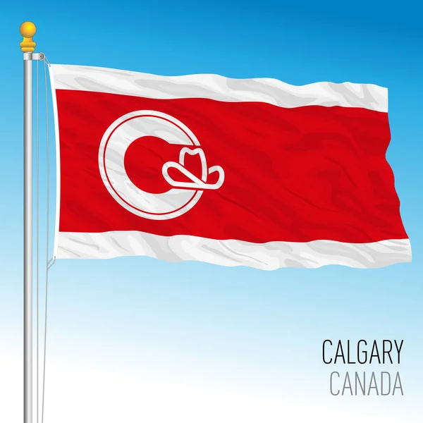 Calgary City Flagga Kanada Nordamerika Vektor Illustration — Stock vektor