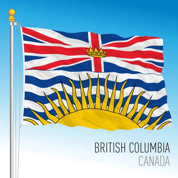 Bandera Territorial Regional Columbia Británica Canadá País Norteamericano Ilustración Vectorial — Archivo Imágenes Vectoriales