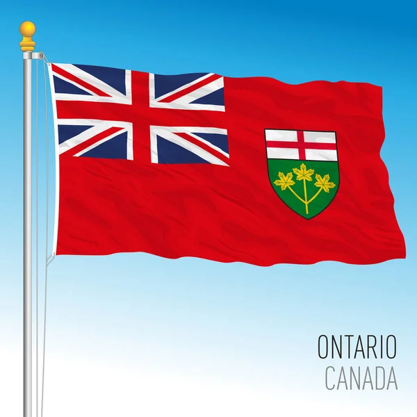 Ontário Bandeira Territorial Regional Canadá País Norte Americano Ilustração Vetorial — Vetor de Stock